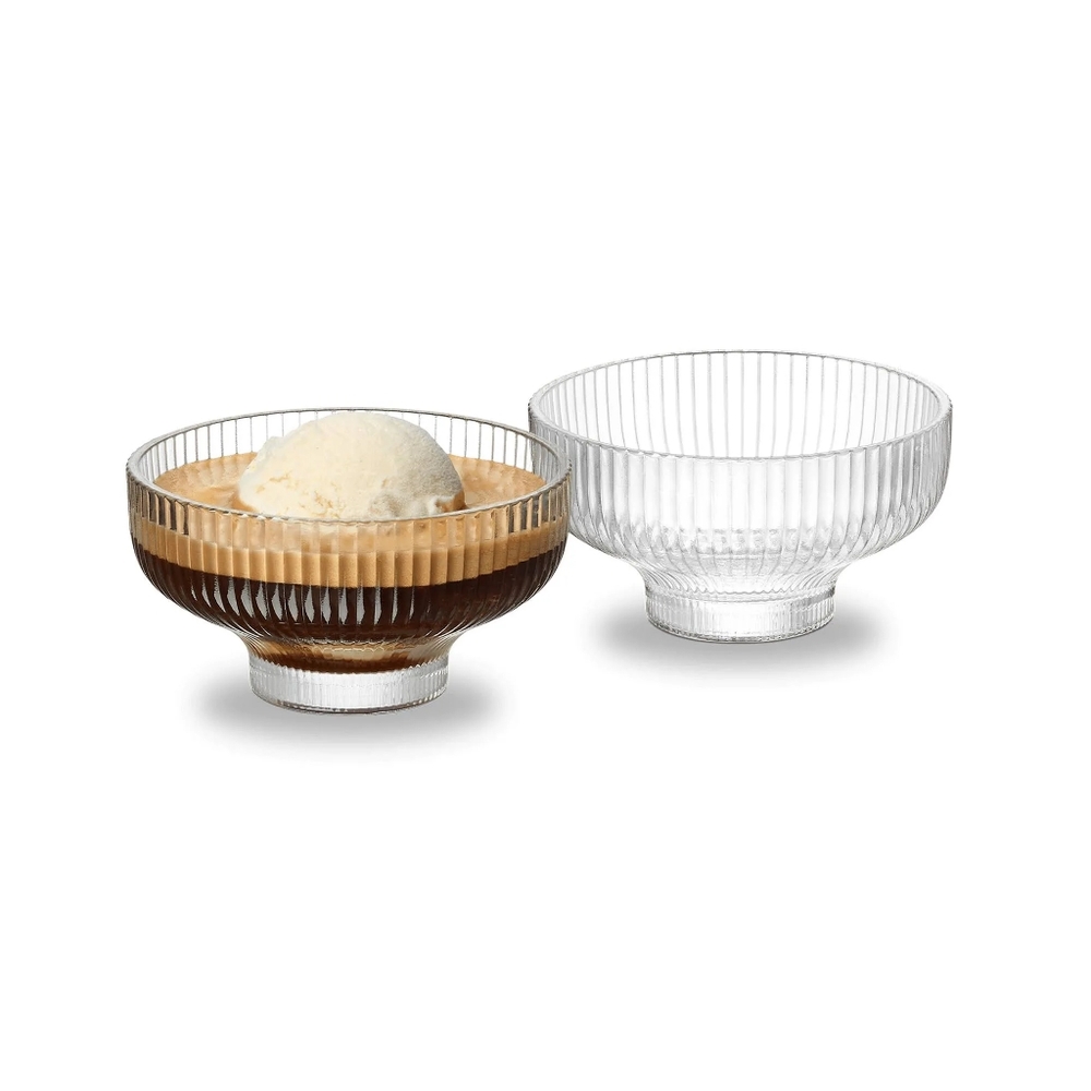 NEW NESPRESSO BARISTA COLLECTION Affogato Glass Dessert Ice Cream Bowls Set of 2